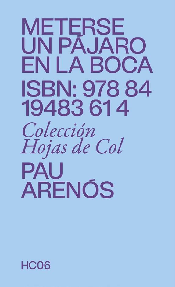 Meterse un pájaro en la boca | 9788419483614 | Arenós, Pau