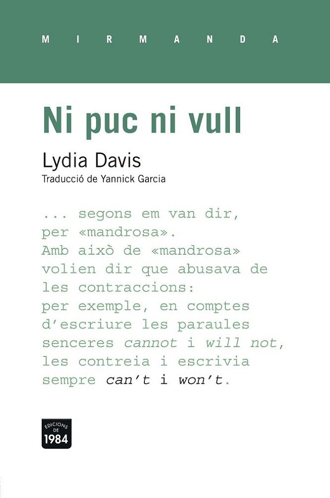 Ni puc ni vull | 9788415835530 | Davis, Lydia