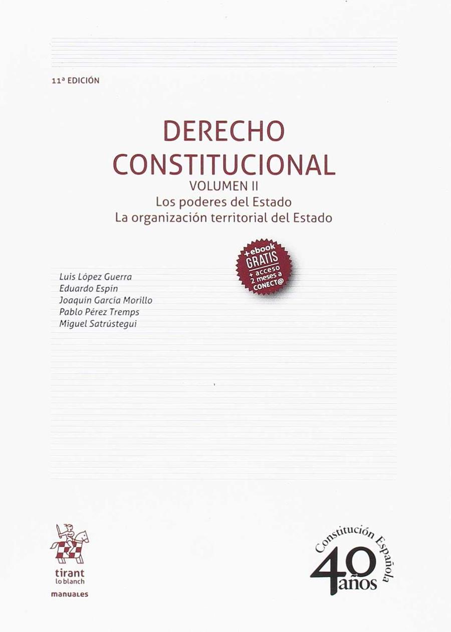 Derecho constitucional Volumen II | 9788491907343 | López Guerra, Luis